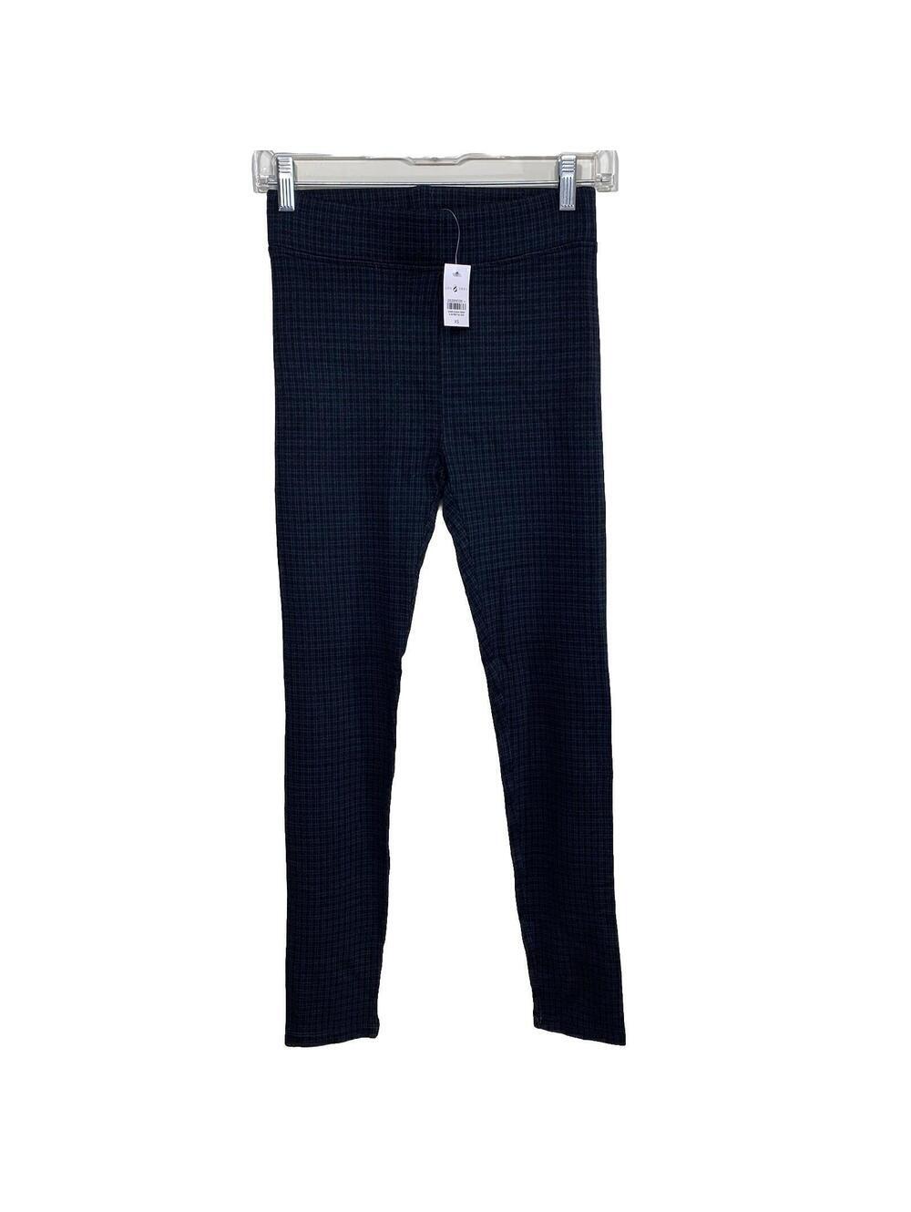 Lou & Grey for LOFT Leggings Womens XS Navy Blue Plaid Ponte Stretch Pull On